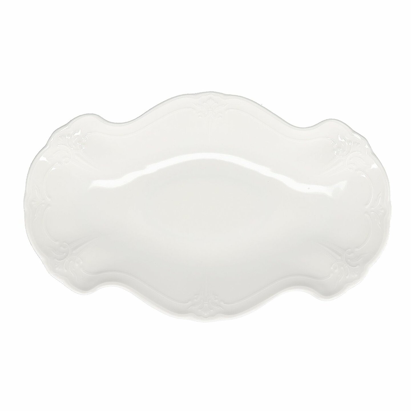 Serveerschaal 39 cm x 25 cm Ivoor Retro