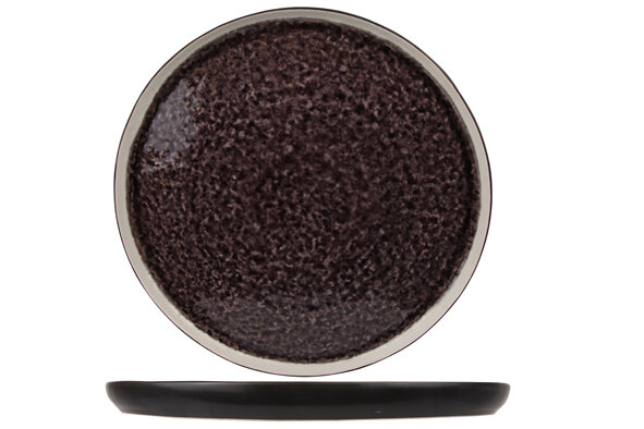 Laguna Azzuro plat bord rond 31 cm zwart donkerpaars
