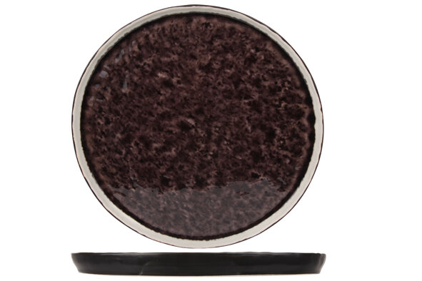 Laguna Azzuro plat bord rond 27 cm zwart donkerpaars