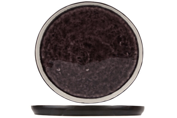 Laguna Azzuro dessertbord rond 21 cm zwart donkerpaars