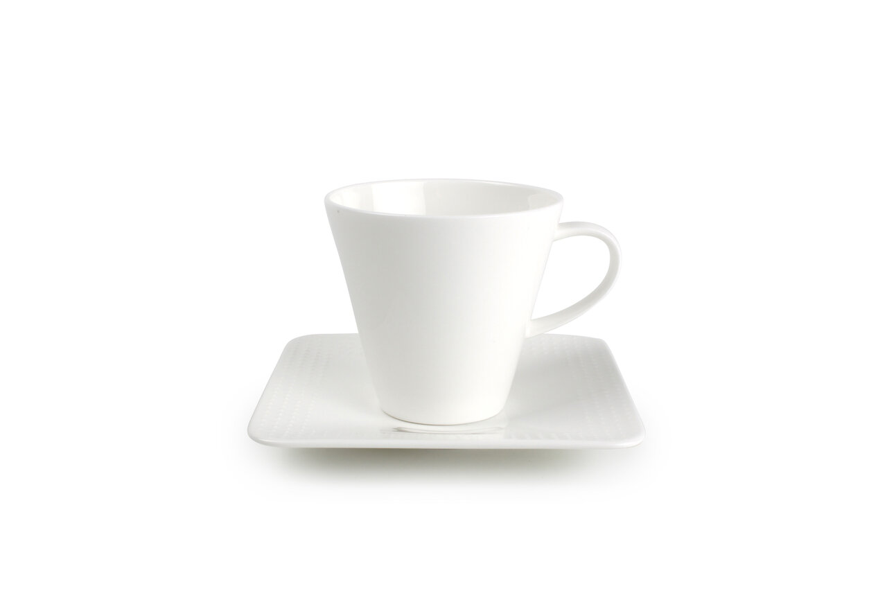 Kop en schotel 13x13cm vierkant Relivo