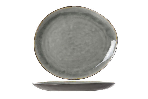 Bord ovaal 32,5 cm Laguna Blue Grey blauwgrijs zwart