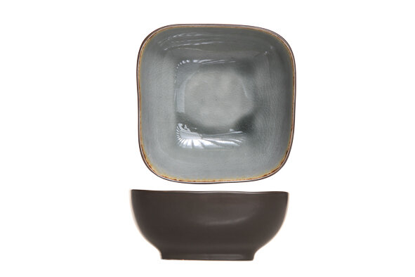 Schaal 14 cm vierkant Laguna Blue Grey blauwgrijs zwart