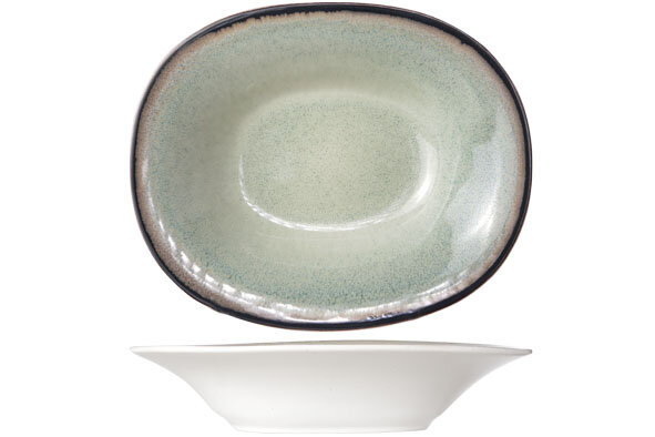Diep bord ovaal 17,5 x 21,5 cm Fez Green