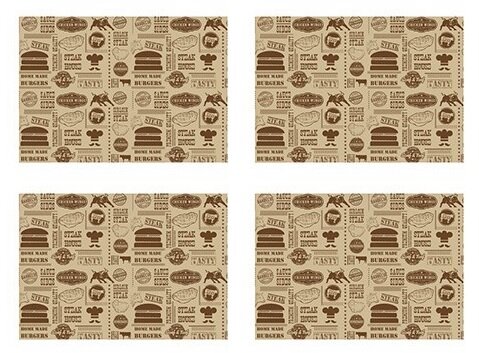 Vetvrij papier opdruk Steak Burger 1000 stuks 35 cm