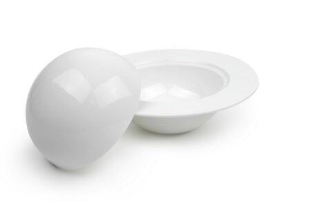 Serveerbord 18 cm met deksel bolvorm porselein