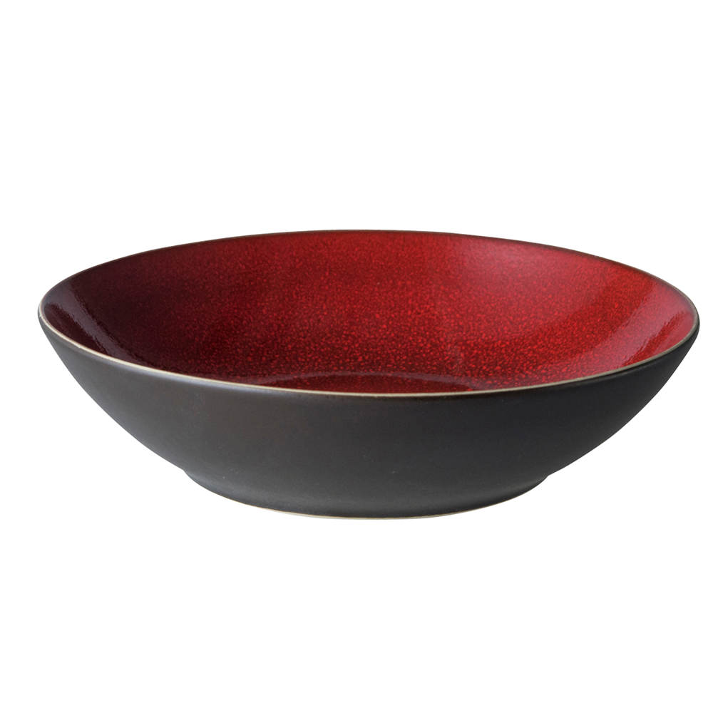 Bord diep 21 cm rood/bruin Lava Palmer