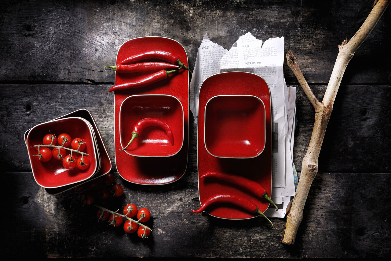 Schaal 29,5 x 14,5 cm rood Lava Palmer