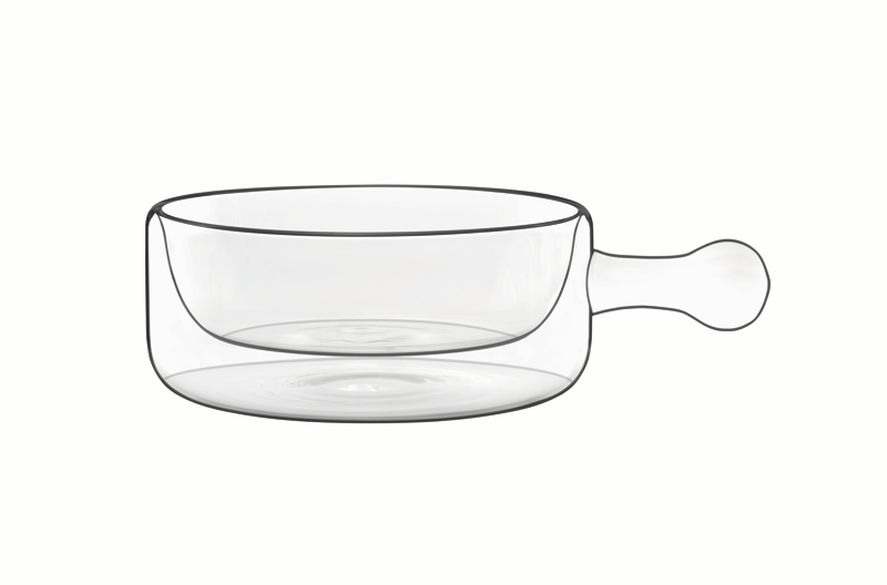 Schaal glas 25 cl met greep Food &amp; Design