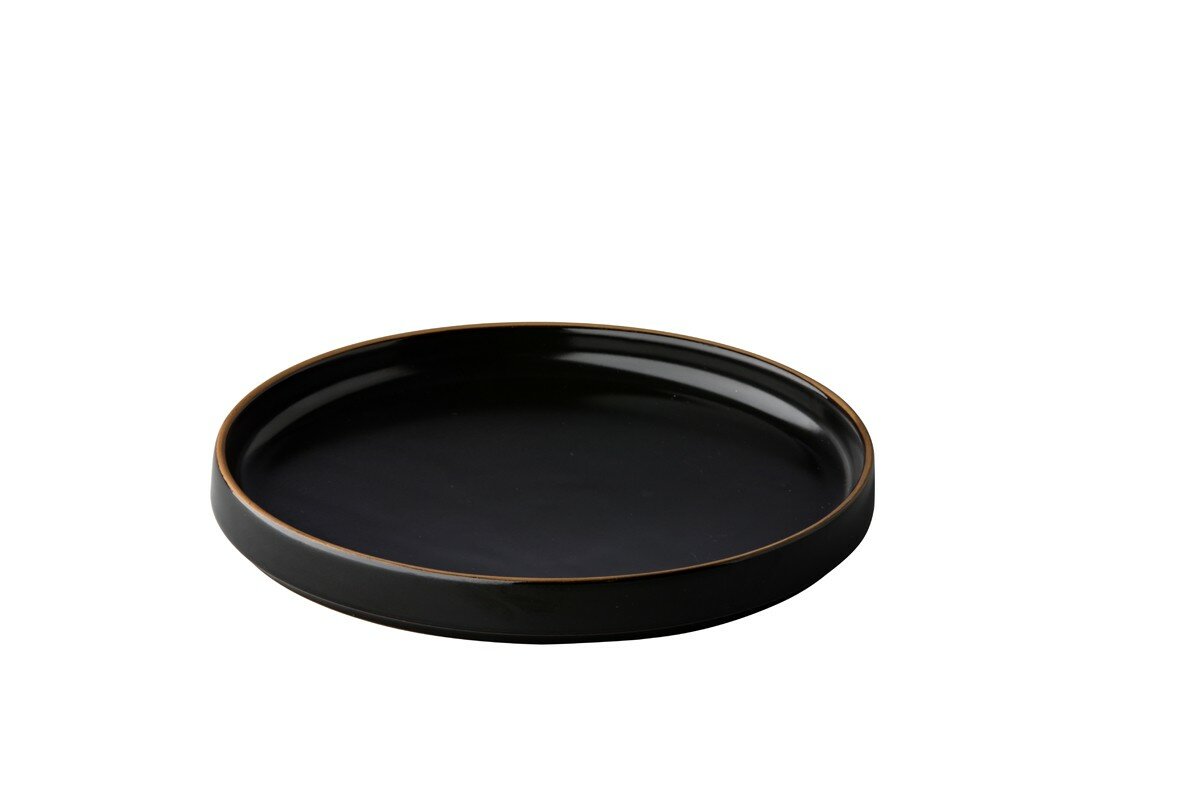 Bord 20 cm stapelbaar lage rand Q Authentic Japan Zwart