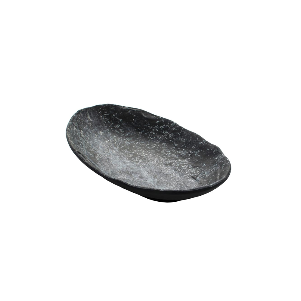 Schaal 26 x 15,5 Endure Melamine ovaal zwart/marmer