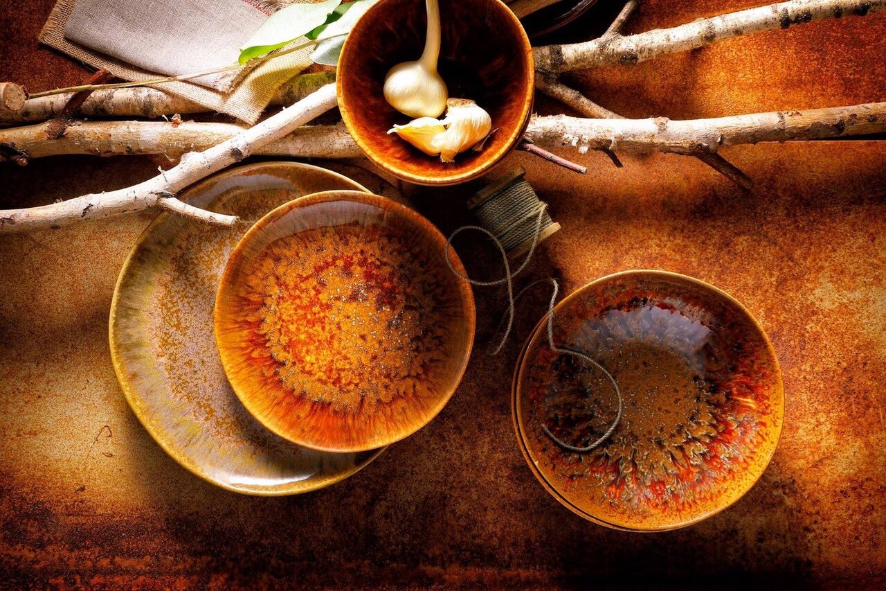 Diep bord 21 cm Rustique forest bruin