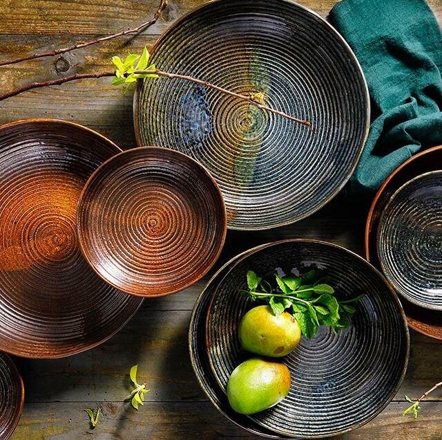 Bord diep 26 cm Metallic bruin