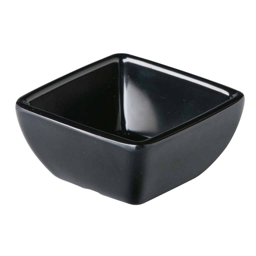 Vierkant bakje 6,3 cm zwart melamine