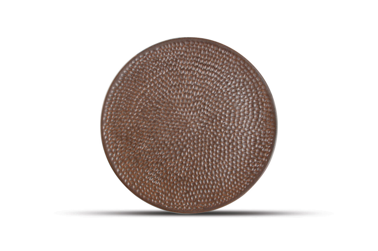 Bord 27 cm Brass Copper Hammered