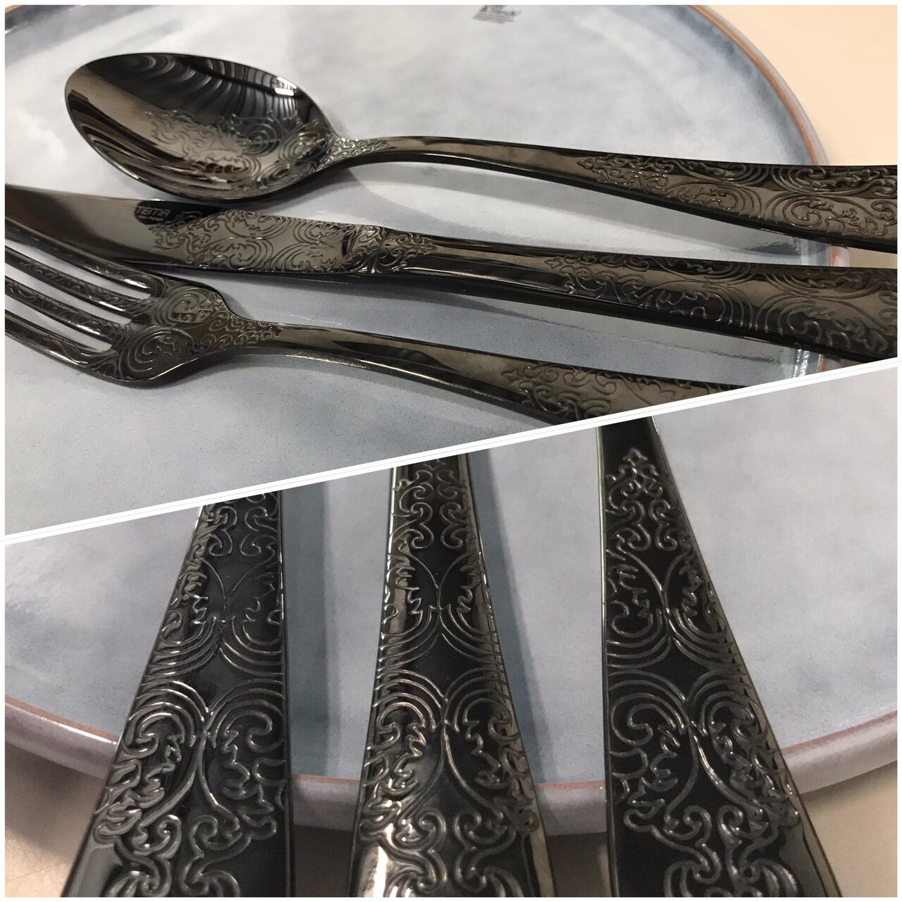 Tafelvork Antique Gun metal zwart