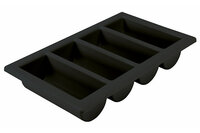 Bestekbak 4 vakken Zwart Plastibac