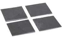 Glasonderzetters 10x10 cm leisteen set van 4