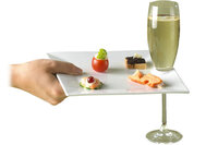 Serveer bordje met inkeping voor glas