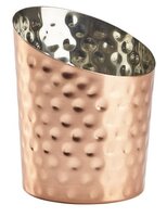 Frietbakje koper schuin gehamerd