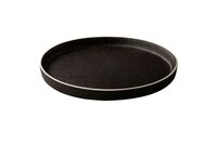 Bord 22 cm met opstaande witte rand tweezijdig Q Raw Bristol zwart