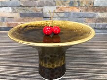 Toren bord op voet 18 cm goud bruin Raw by RBC