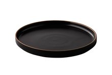 Bord 23 cm stapelbaar lage rand Q Authentic Japan Zwart