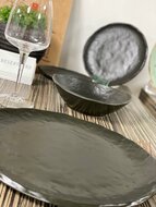 Bord plat 21 cm Q Raw Oyster Zwart