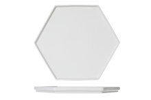 Zes hoekig plat bord 28 cm x 24 cm Hive