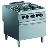 Gasfornuis 4BR met Gasoven Combisteel Pro 900