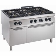 Gasfornuis 6BR met Gasoven Combisteel Pro 900