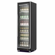 Koelkast 387L Glazen Deur Zwart Combisteel