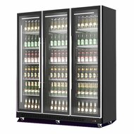 Koelkast 1137L Glazen Deuren Zwart Combisteel