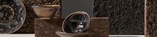 Bord 9 cm gold flaked Nobile