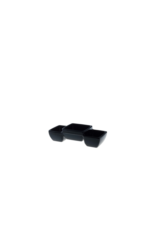 Schaaltje 3 vaks 14 cm melamine zwart Truyts