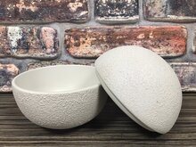 Ronde kom met deksel 15,8 cm Vulcano wit Raw by Kevala