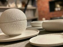 Ronde kom met deksel 7 cm Vulcano wit Raw by Kevala