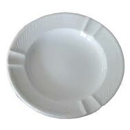 Asbak 15 cm wit porselein reli&euml;f