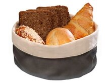 Broodmand Katoen Zwart/Beige 17cm