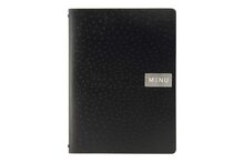 Menukaart Leder A4 Zwart