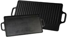 Bakplaat plancha 2- zijdig gietijzer 38 x 23 cm 