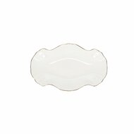 Serveerschaal 26 cm x 16 cm met gouden rand Retro