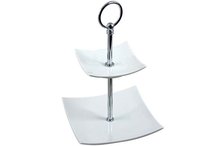 Etagere vierkant 2 laags wit