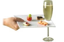 Serveer bordje met inkeping voor glas