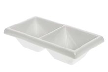 Apero schaal 2 vakjes vierkant 10x18 cm