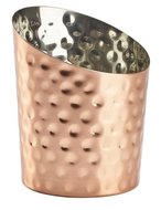 Frietbakje koper schuin gehamerd