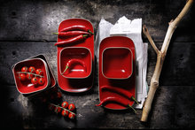 Schaal 29,5 x 14,5 cm rood Lava Palmer