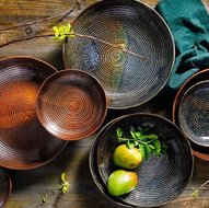 Bord diep 26 cm Metallic groen