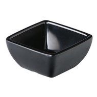 Vierkant bakje 6,3 cm zwart melamine