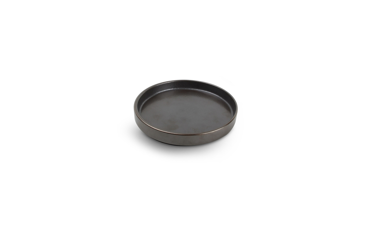 Bordje plat rond 14 cm Yong Verso Black stapelbaar